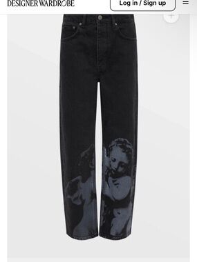 Ksubi Black Jeans with Angel Graphic